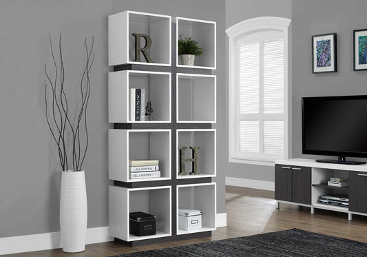 ETAGERE - 71"H / BLANCHE /GRISE