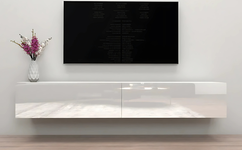 Support tv mural blanc-63"