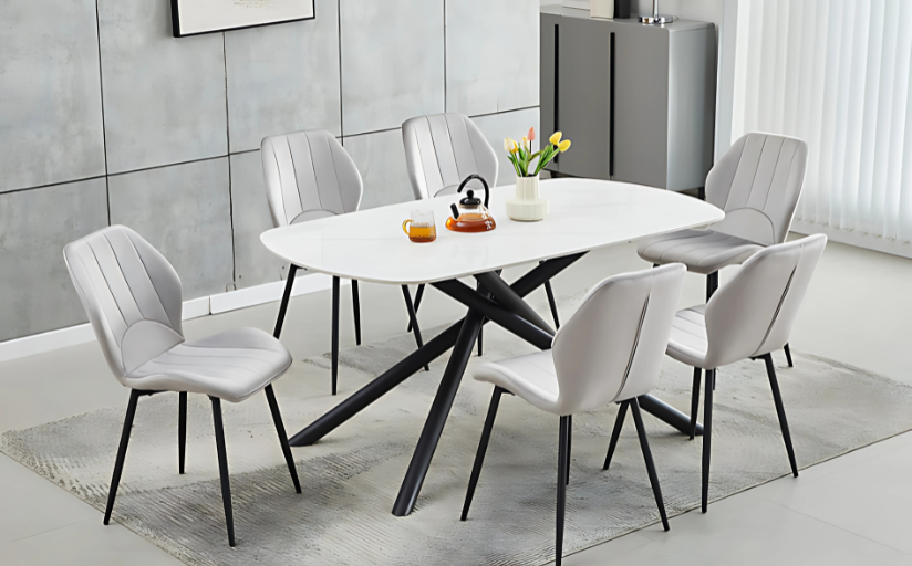 Table en pierre style marbre- 63"