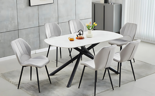 Table en pierre style marbre- 63"