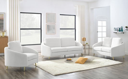 3pc blanc cassé tissu bouclé