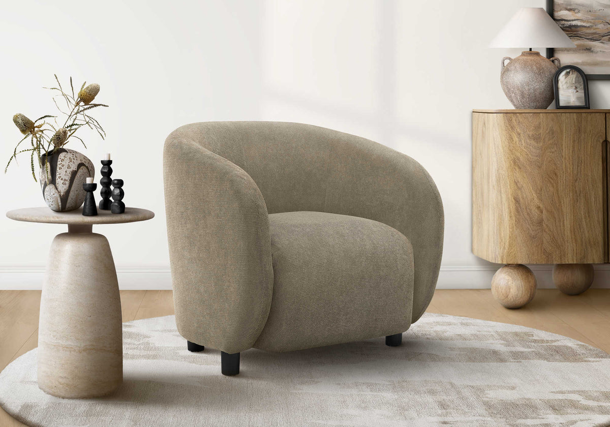 CHAISE D'APPOINT - 30"H / TISSU BRUN CLAIR