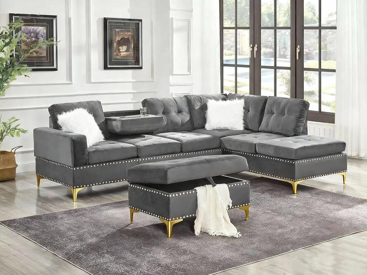 - Vela sectionnel velour
